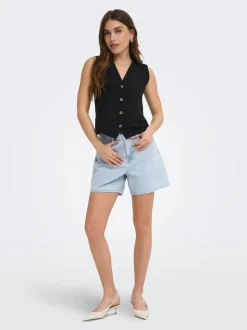 ONLPHINE Taille haute Regular Fit Short en denim