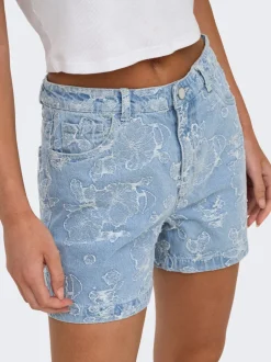 ONLPHINE-AUDE Taille haute Regular Fit Short en denim