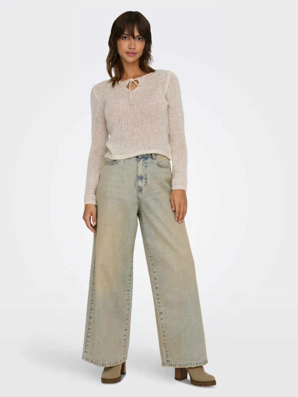 ONLPIPER-SONIC Taille haute Wide Leg Fit Jeans