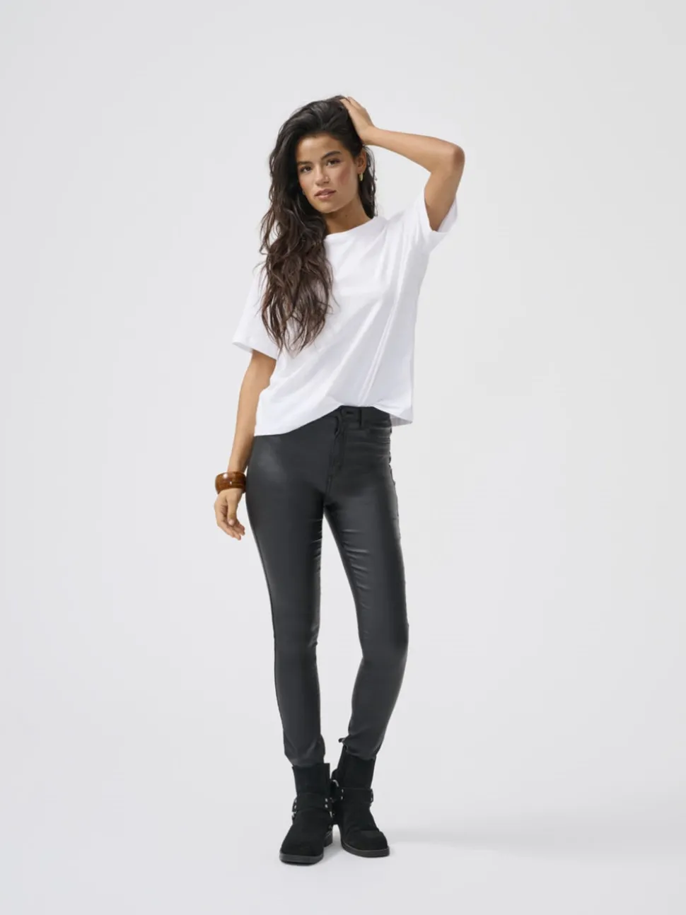 ONLROYAL Skinny Fit Pantalon en cuir synthétique