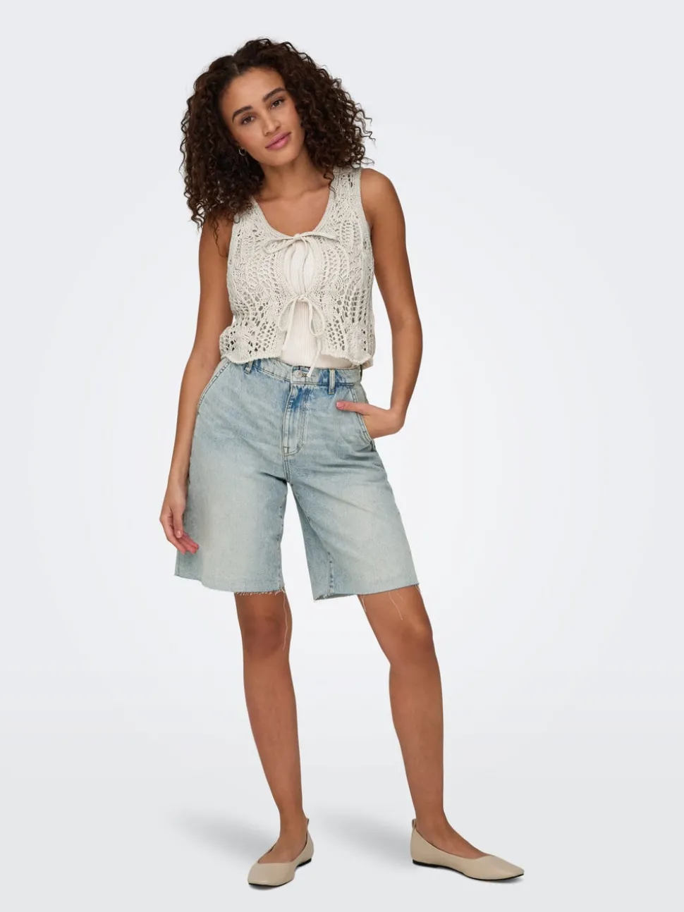 ONLRUTH Taille moyenne Loose Fit Short en denim
