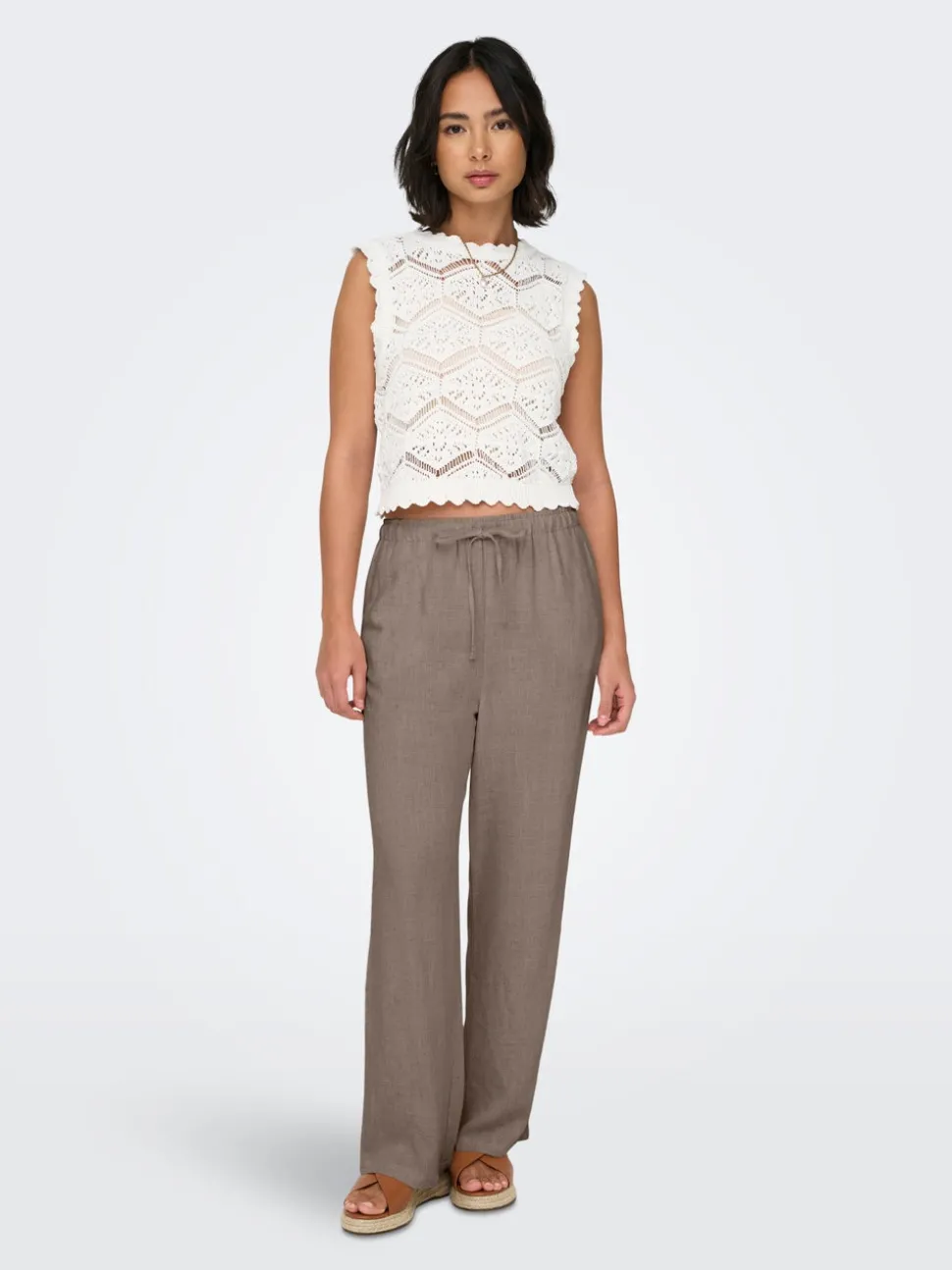 ONLSIESTA Straight Fit Lin Pantalon