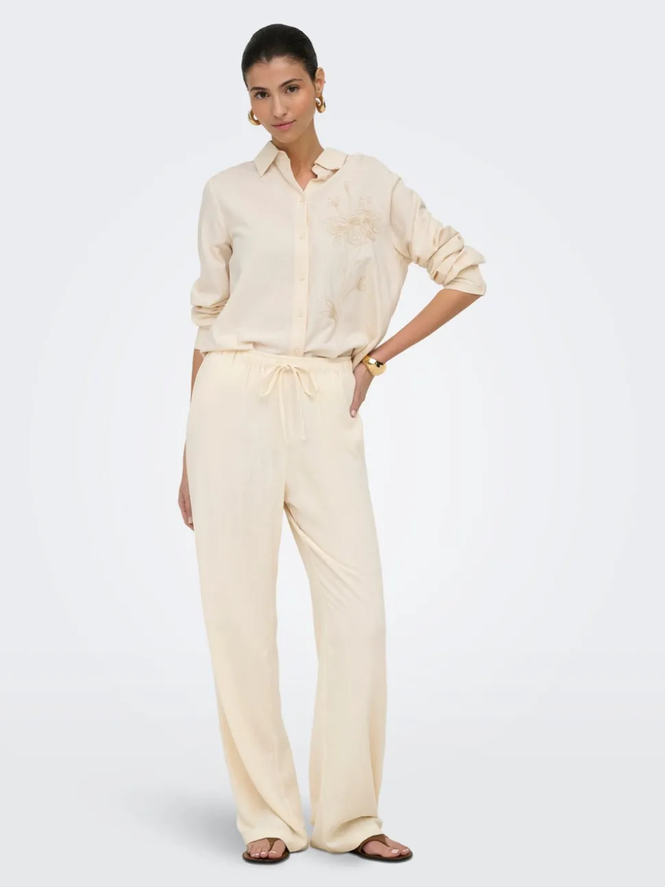ONLSIESTA Straight Fit Lin Pantalon