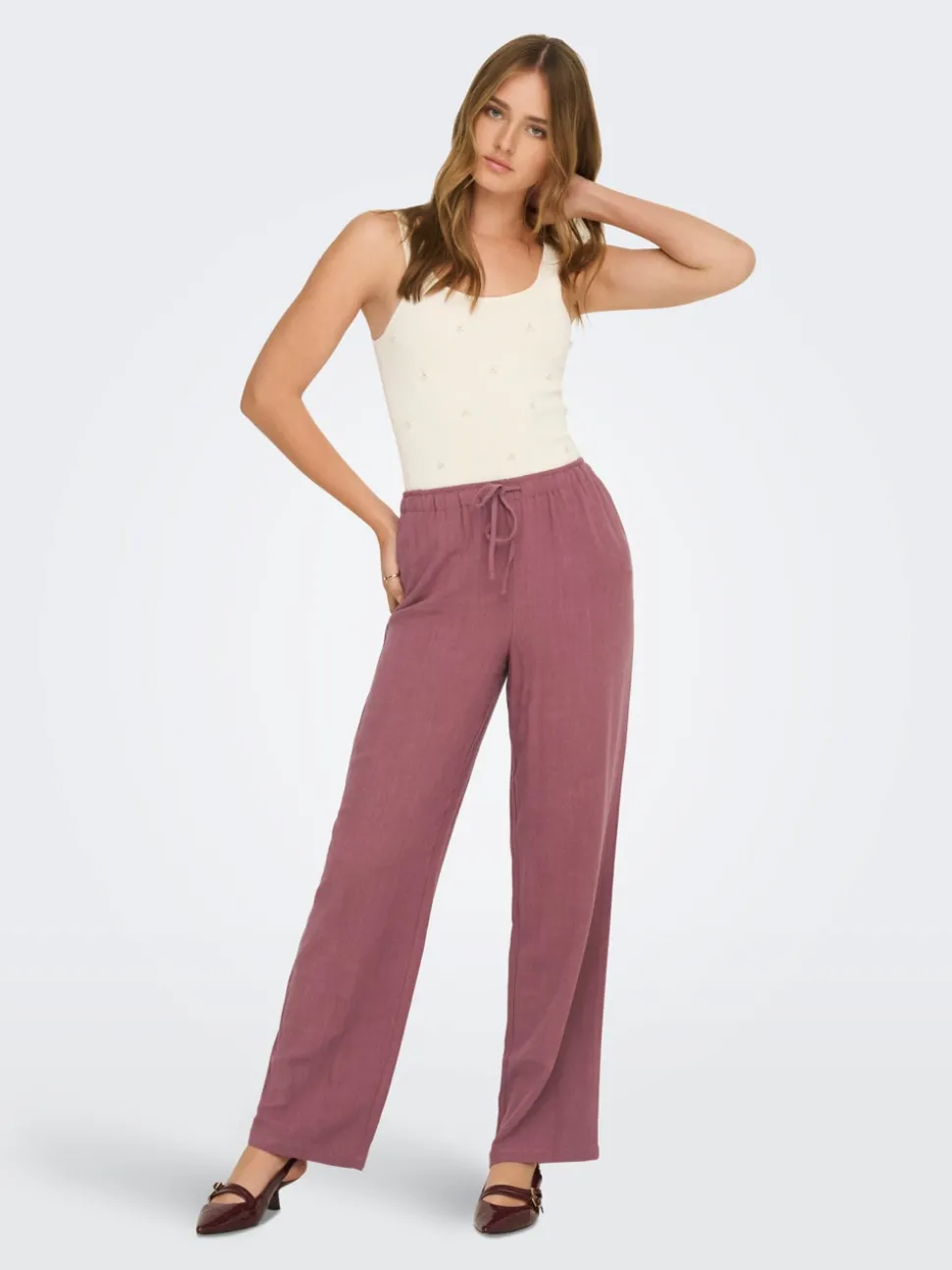ONLSIESTA Straight Fit Lin Pantalon