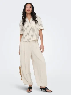 ONLSIESTA Wide Leg Fit Lin Pantalon à jambe large