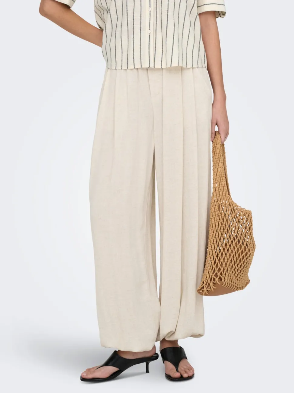 ONLSIESTA Wide Leg Fit Lin Pantalon à jambe large