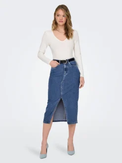 ONLSIRI Jean Jupe en denim Jupe midi
