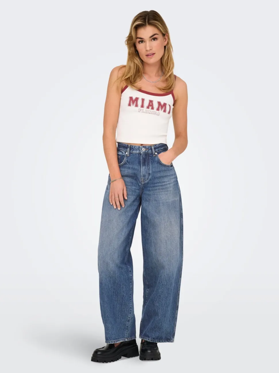 ONLTAYLOR Taille haute Coupe barrel Jeans