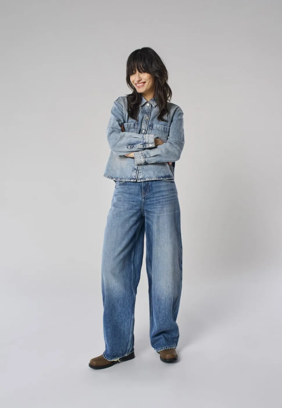 ONLTAYLOR Taille haute Coupe barrel Jeans