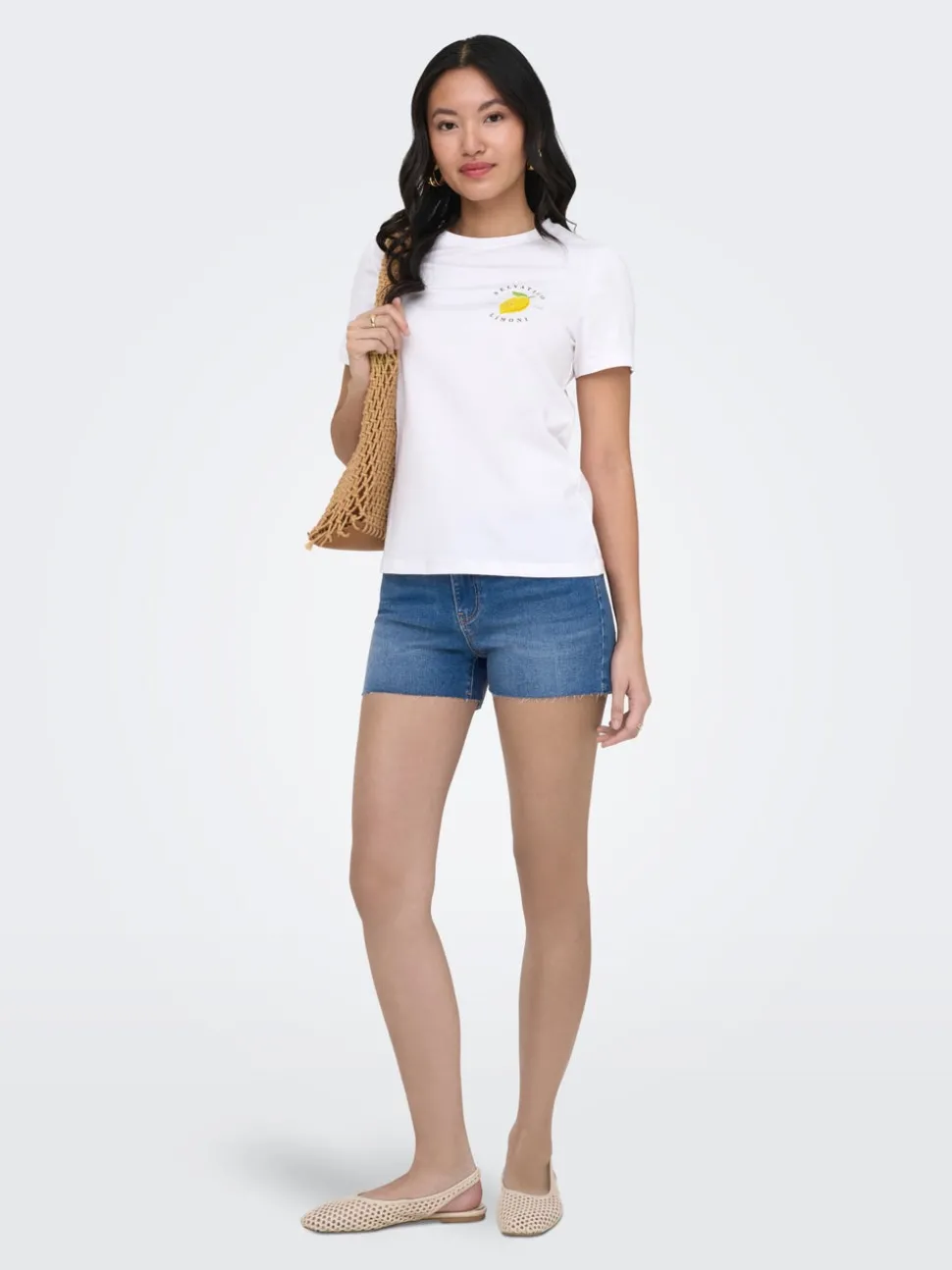 ONLWAUW Taille moyenne Regular Fit Short en denim