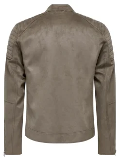 ONSGUS Veste en cuir synthétique