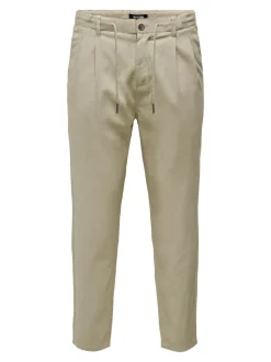 ONSLEO Tapered fit - Cropped Lin Pantalon chino