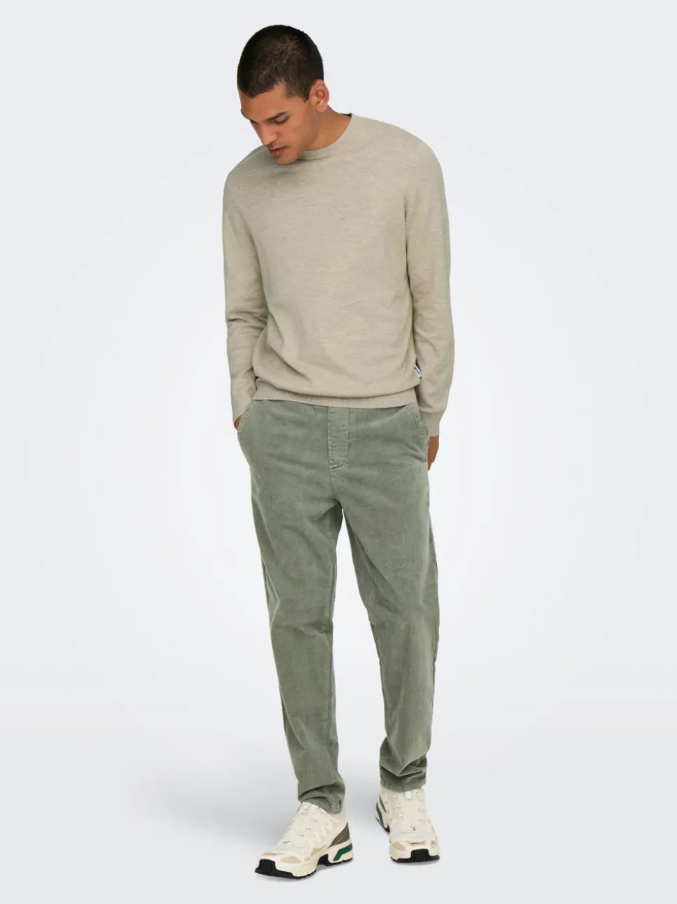 ONSLINUS Pantalon en velours côtelé coupe fuselée