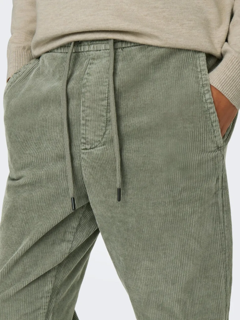 ONSLINUS Pantalon en velours côtelé coupe fuselée