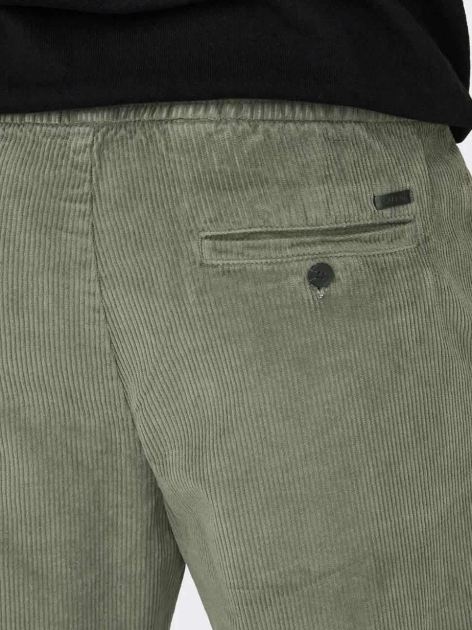 ONSLINUS Pantalon en velours côtelé coupe fuselée