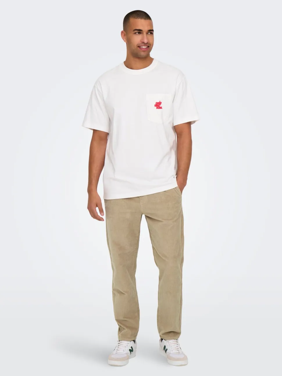 ONSLINUS Pantalon en velours côtelé coupe fuselée