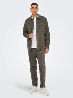 ONSLINUS Pantalon en velours côtelé coupe fuselée