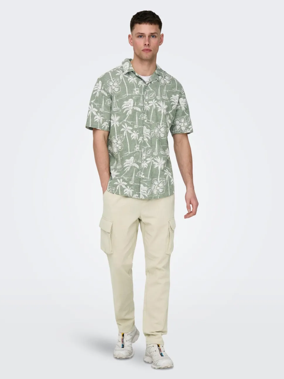 ONSLINUS Tapered Fit Lin Pantalon cargo
