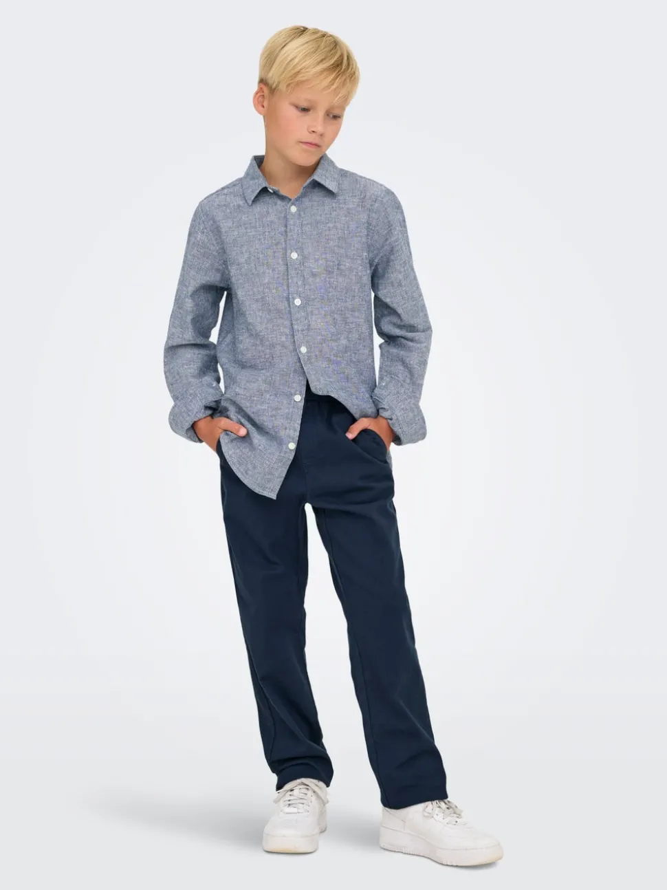 OSJLINUS Tapered Fit Lin Pantalon