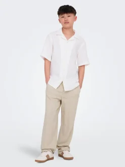 OSJSINUS Loose Fit Lin Pantalon